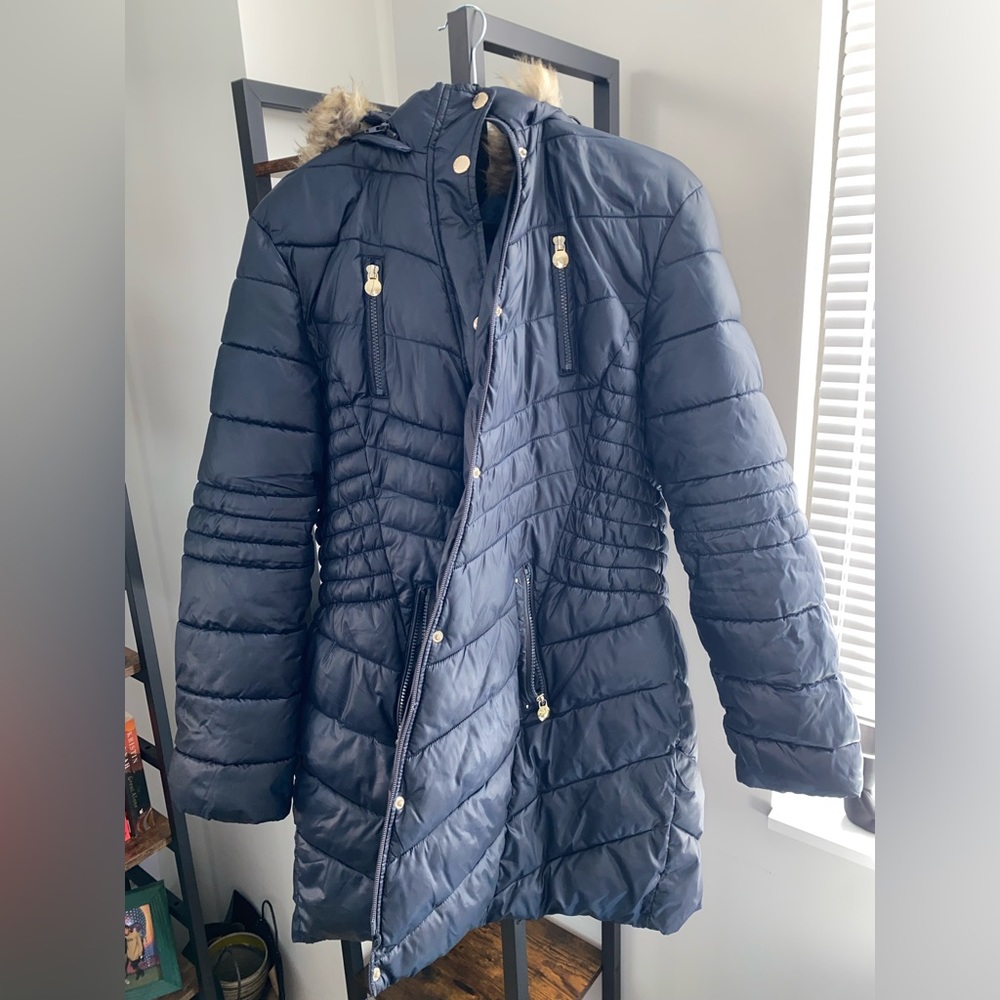Women's Faux-Fur-Trim Hooded Puffer Coat